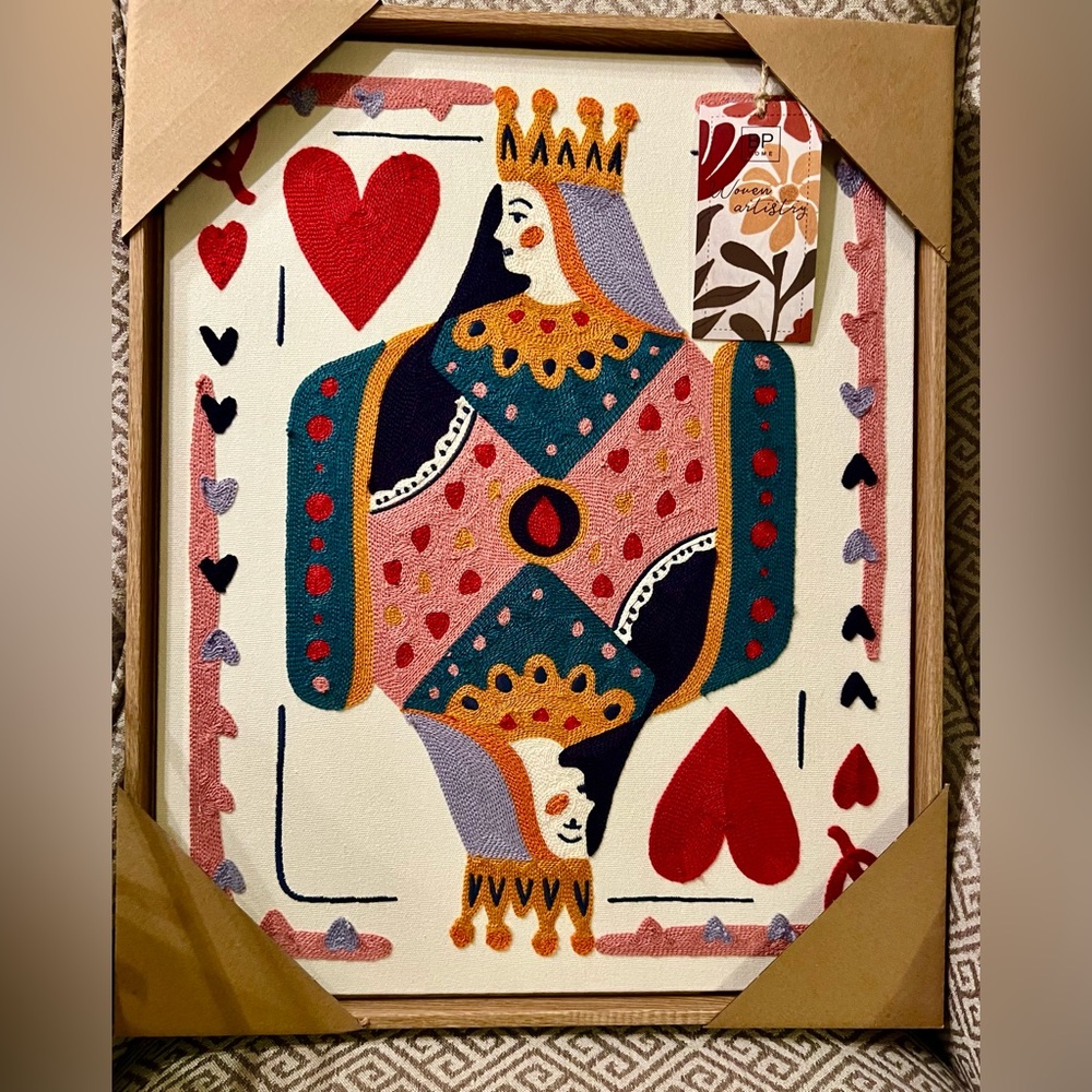 BP Home 'Queen of Hearts' Multicolor Embroidered Woven Art. Cotton.